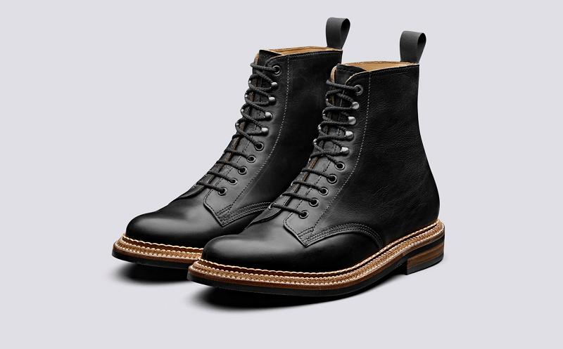 Grenson Jude Mens Boots - Black Leather on Rubber Sole RQ6524